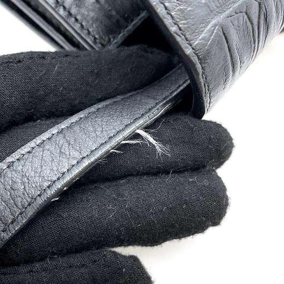 Saint Laurent Paris Satchel Embossed 2way Shoulder Bag Black - Picture 15 of 16